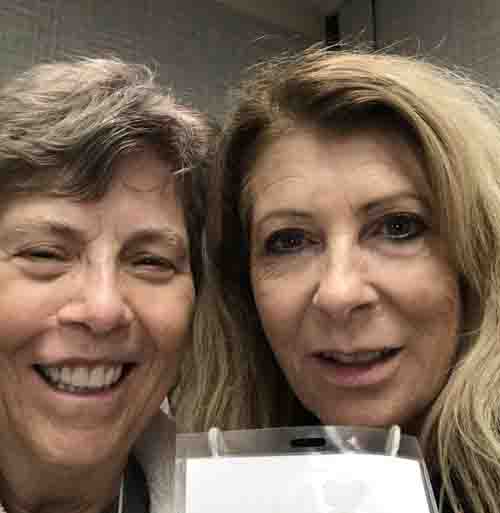 Picture is a closeup of a selfie with Dona and Kay smiling.